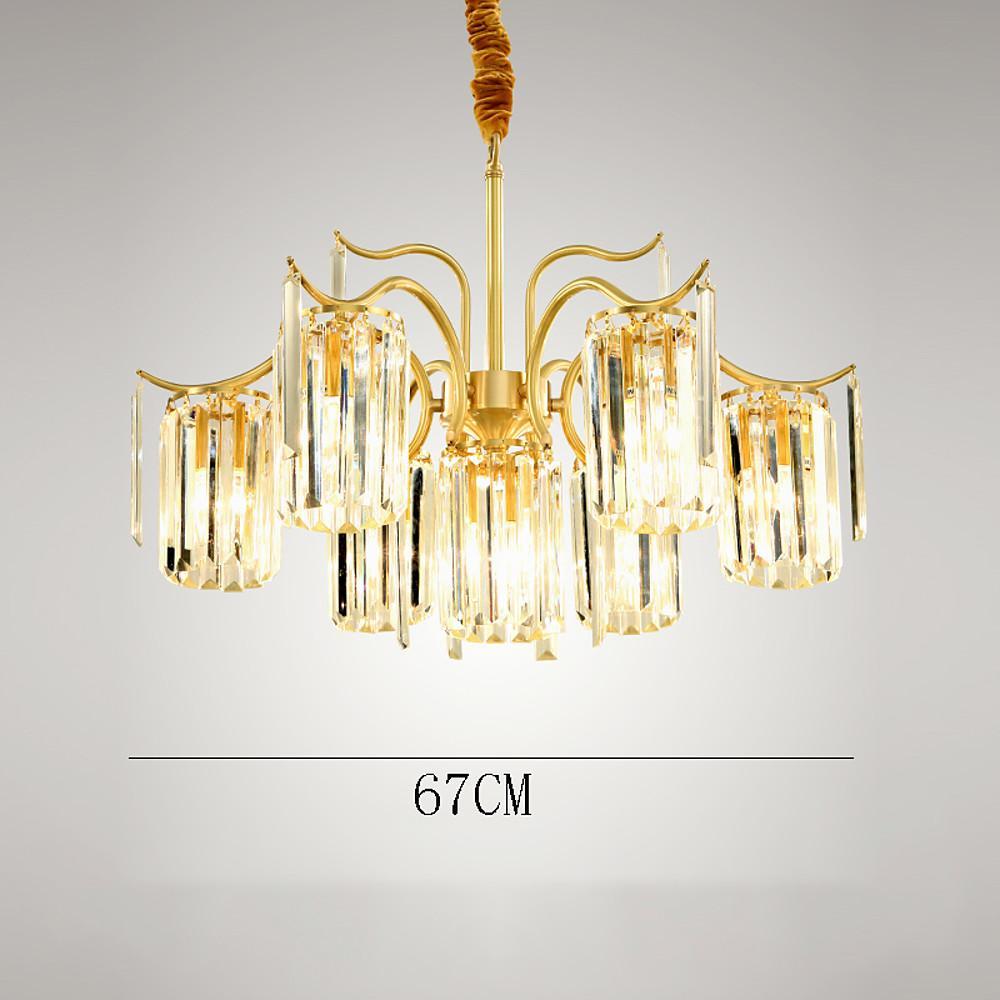 Classical Gold Chandelier Light LED Copper Glass Crystal Modern Chandeliers