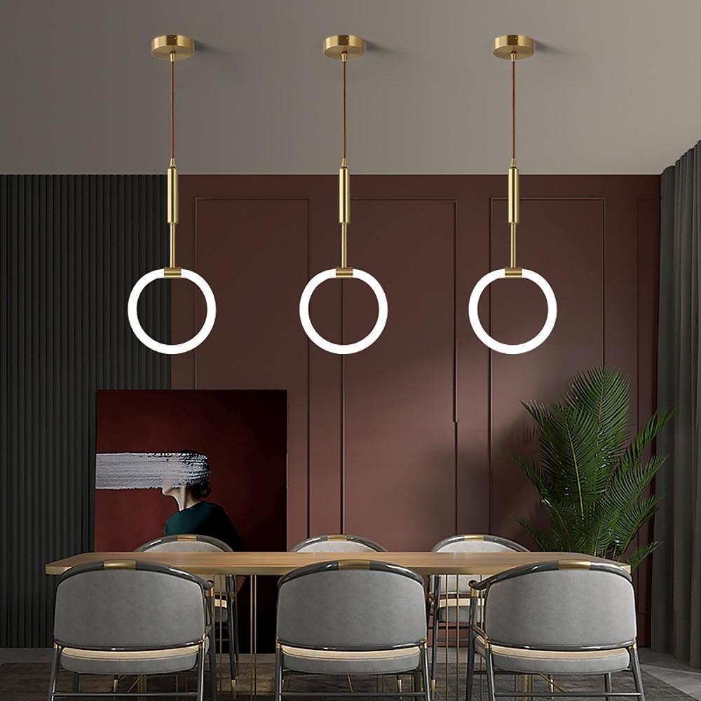 Circle LED Gold Modern Pendant Light Hanging Lamp Ceiling Lights
