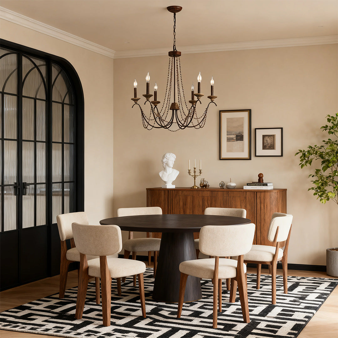 French Style Chandelier with Candelabra Classic Ceiling Light