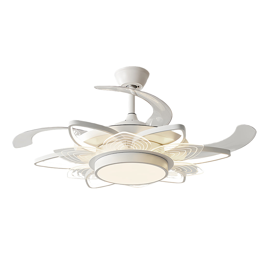 Black Modern Ceiling Fan with Light Minimalist Style Iron Body Light