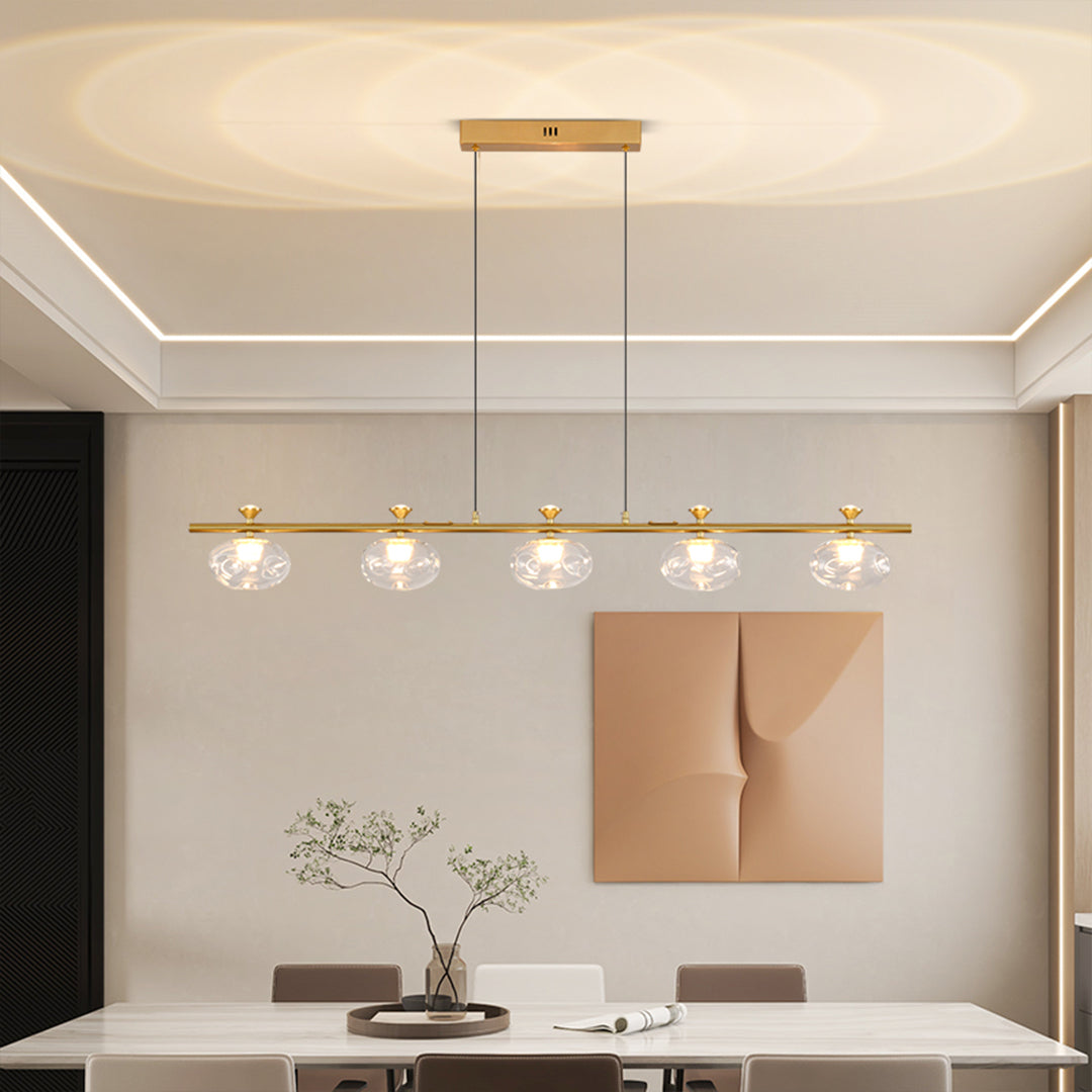 Linear Glass Chandelier Modern Minimalist