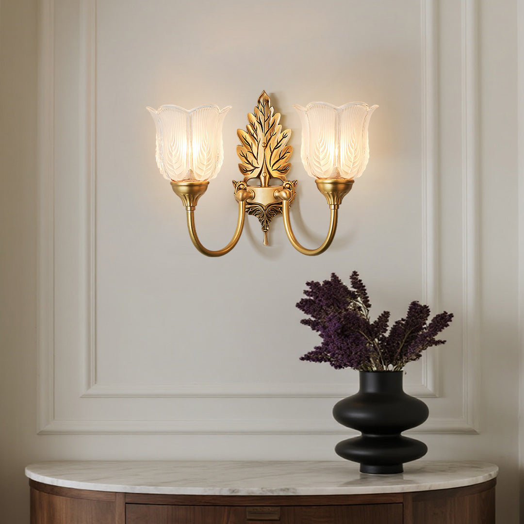 Brass Wall Light American Full Brass Artistic Bud Wall Lamp