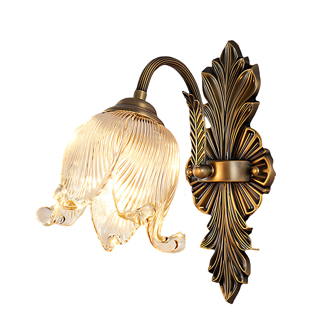 Brass Wall Lights Clear Glass Shade Brass Lamp
