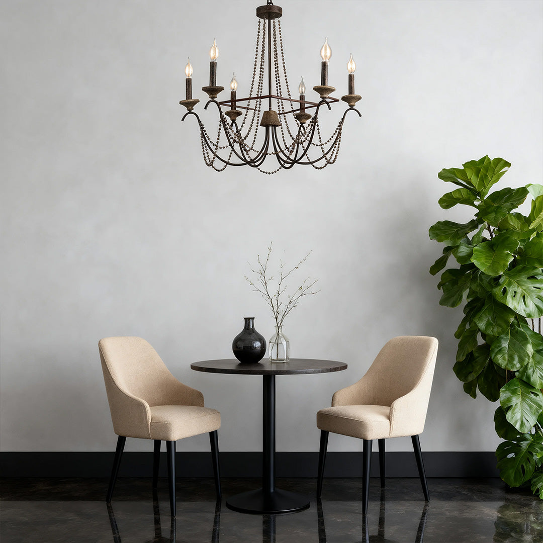 French Style Chandelier with Candelabra Classic Ceiling Light