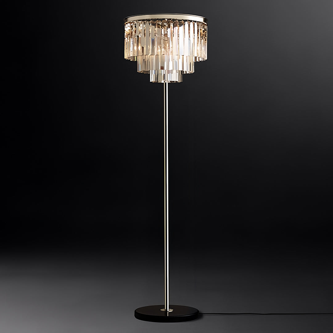 Floor Crystal Lamp American Glamorous Decorative Standing Luxury Light