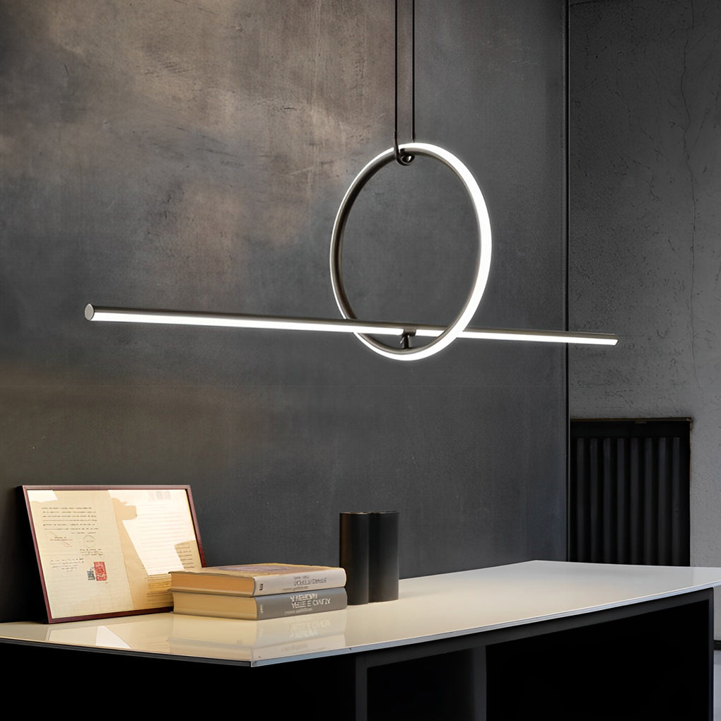 Geometric Pendant Light Fixture Ring Linear Ceiling Light