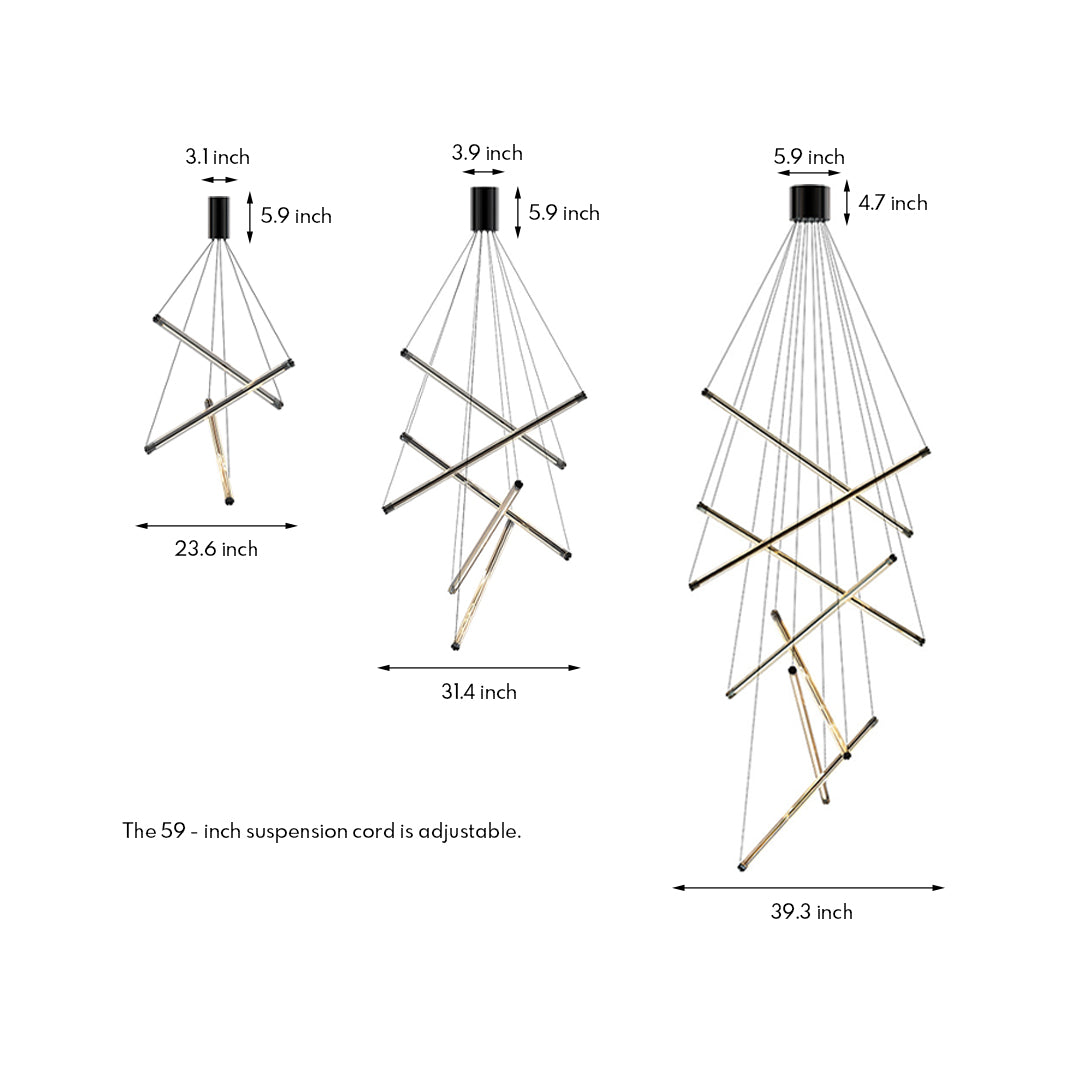 LED Linear Chandelier Nordic Minimalist Lighting