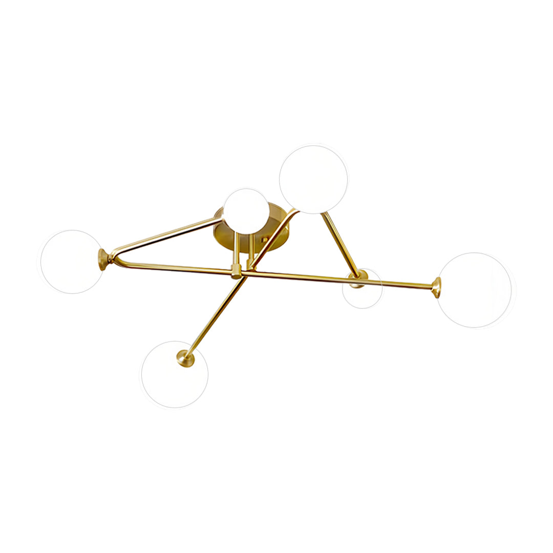 Gold Semi Flush Mount Light Nordic Style Magic Bean Ceiling Light