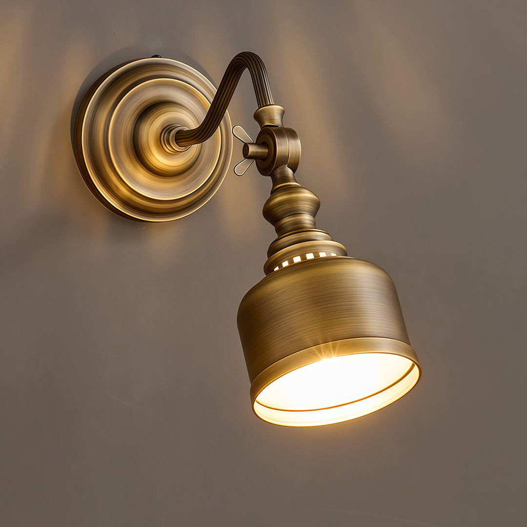 LED Wall Light Lamp American Retro Solid Brass Lamp