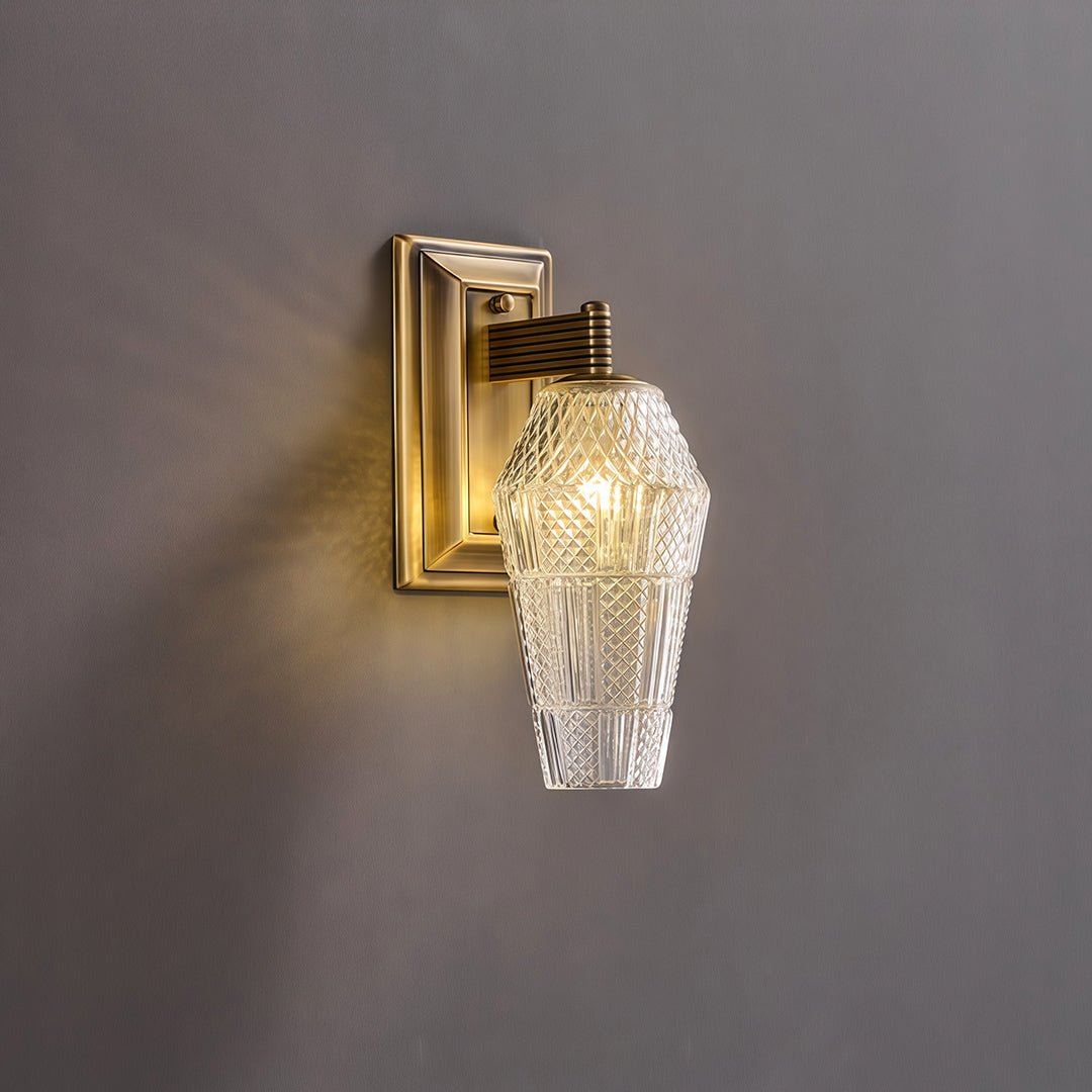 LED Wall Sconce Lights French Retro Style Brass Lamp