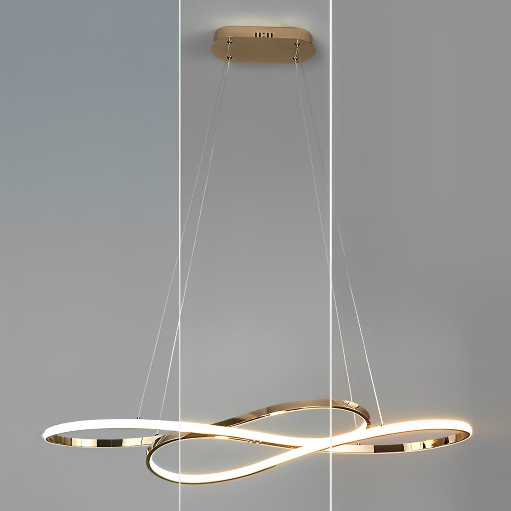 LED Infinity Chandelier Modern Irregular Wave Line Ceiling Light