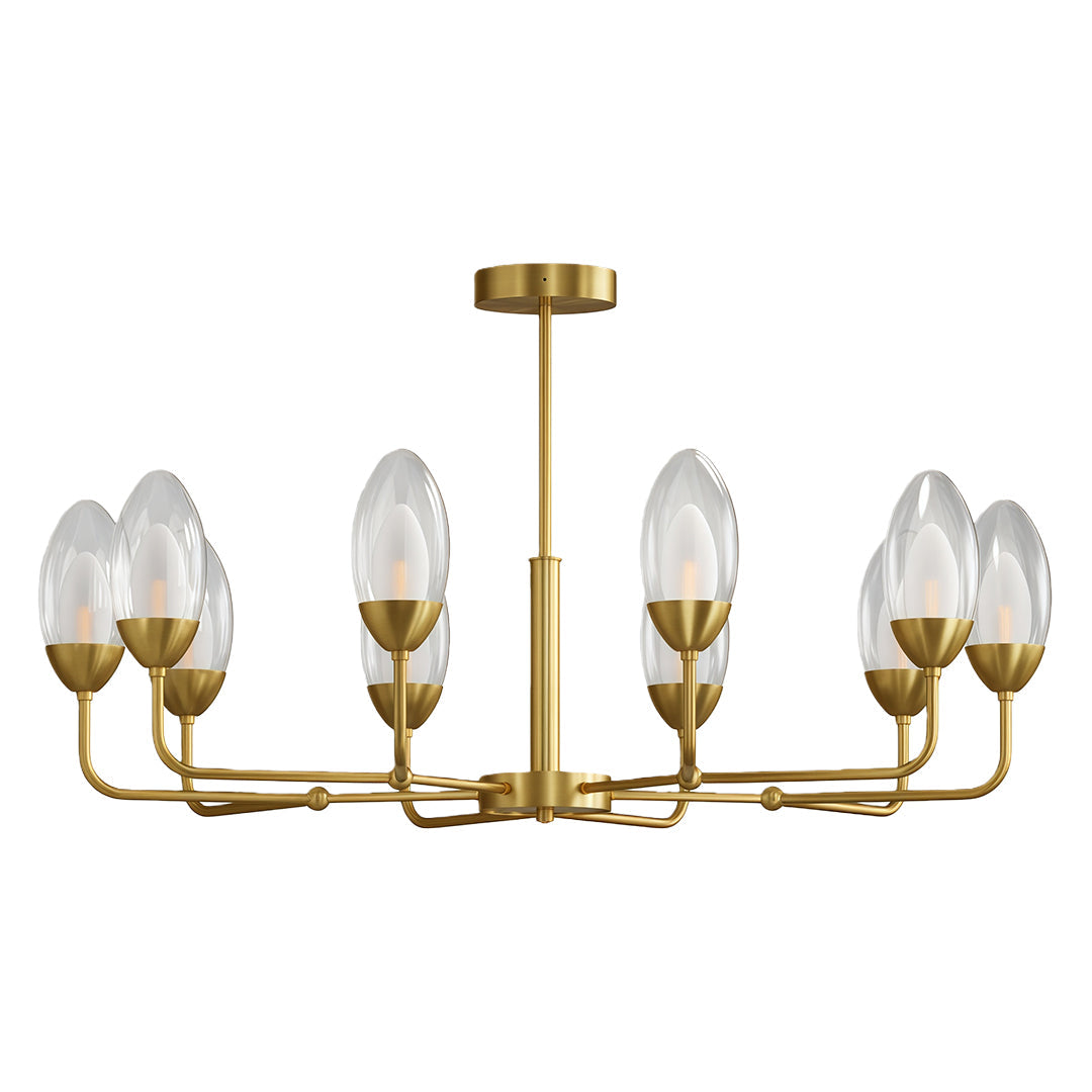 Modern Minimalist Chandelier Full Copper Luxury Ceiling Light