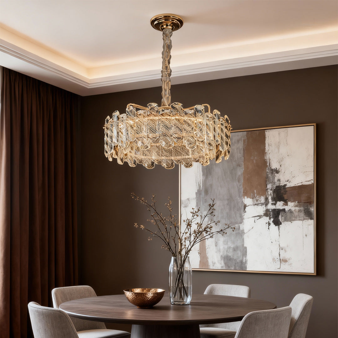 Nordic Chandelier Luxury Carbon Steel Crystal Ceiling Light