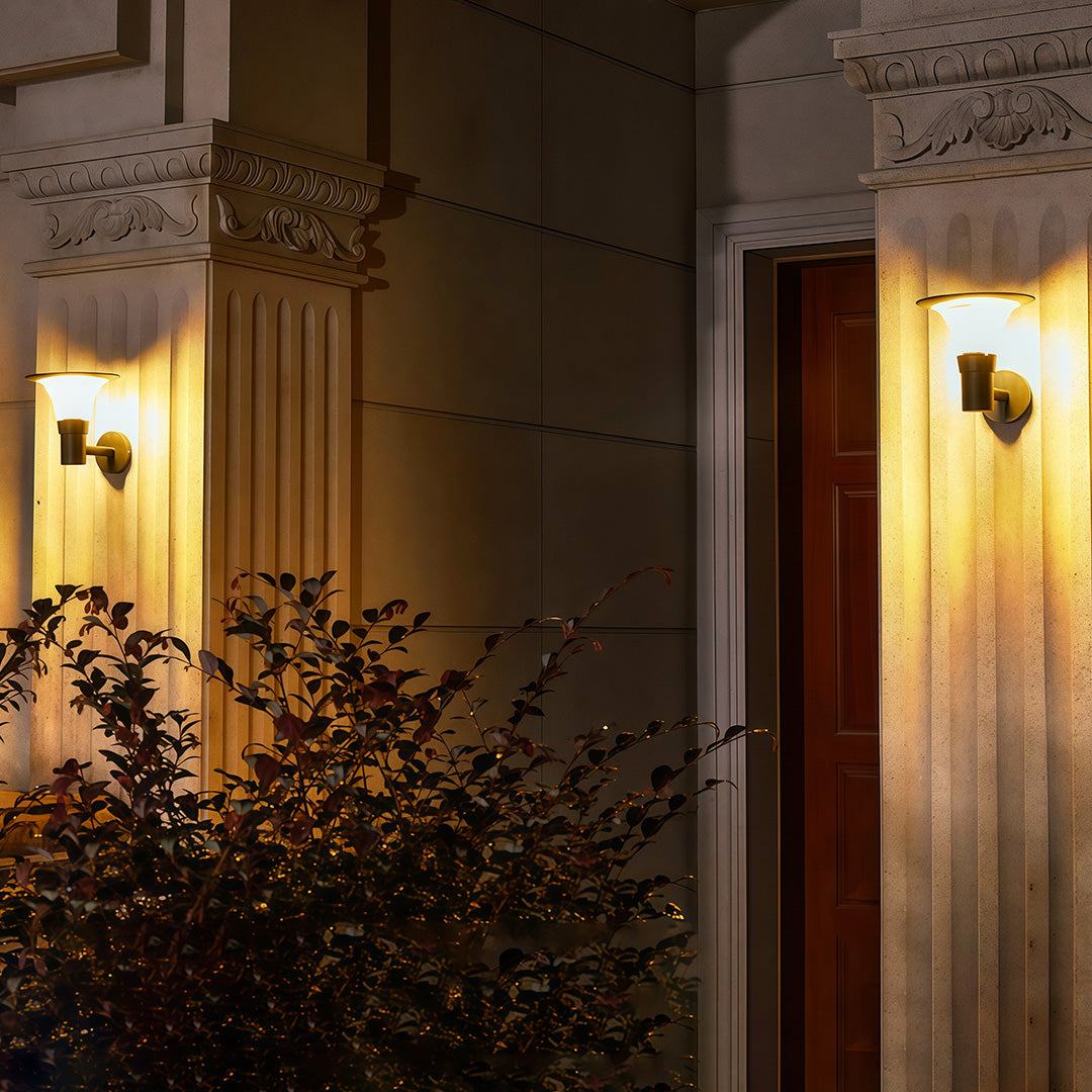 Outdoor Solar Wall Sconce Black Waterproof Metal Light