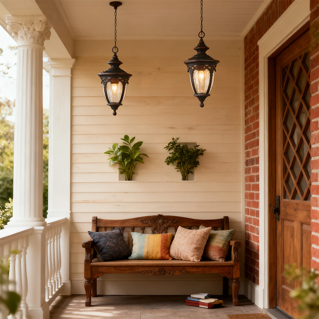 Pendant Porch Light with Adjustable Chain Outdoor Waterproof Light
