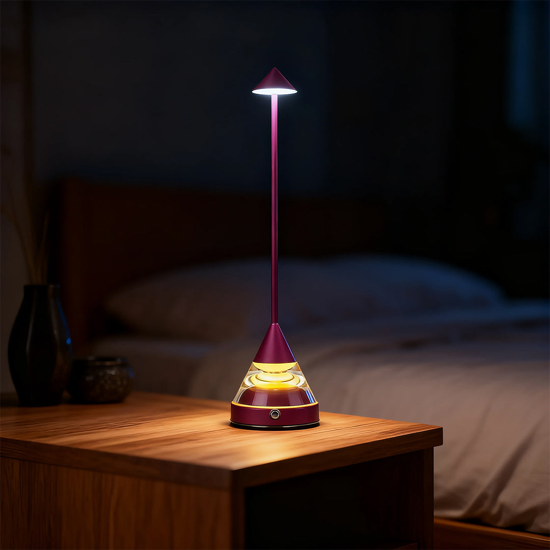 Unique Small Table Lamp Creative Pointed Aluminum Iron Accent Light
