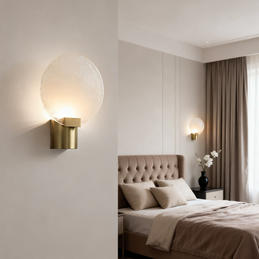 Round Wall Light Lightweight Luxury Glass Wall Lamp