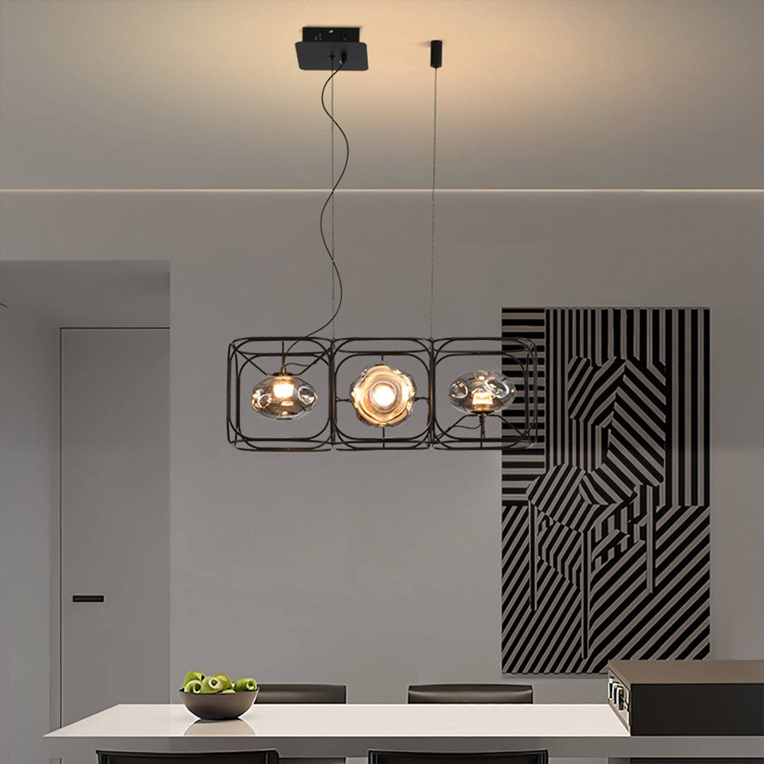 LED Square Cage Chandelier Nordic