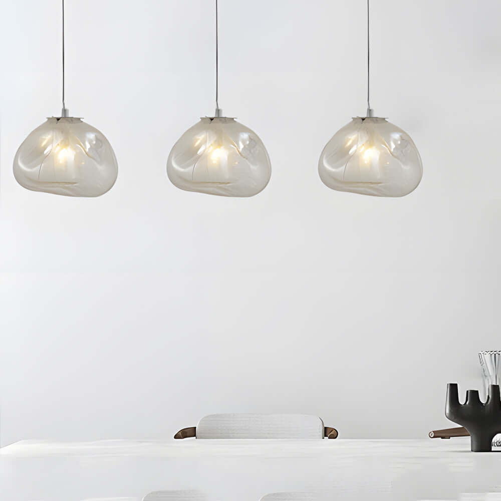 Transparent Glass Pendant light Nordic Hand Blown Textured