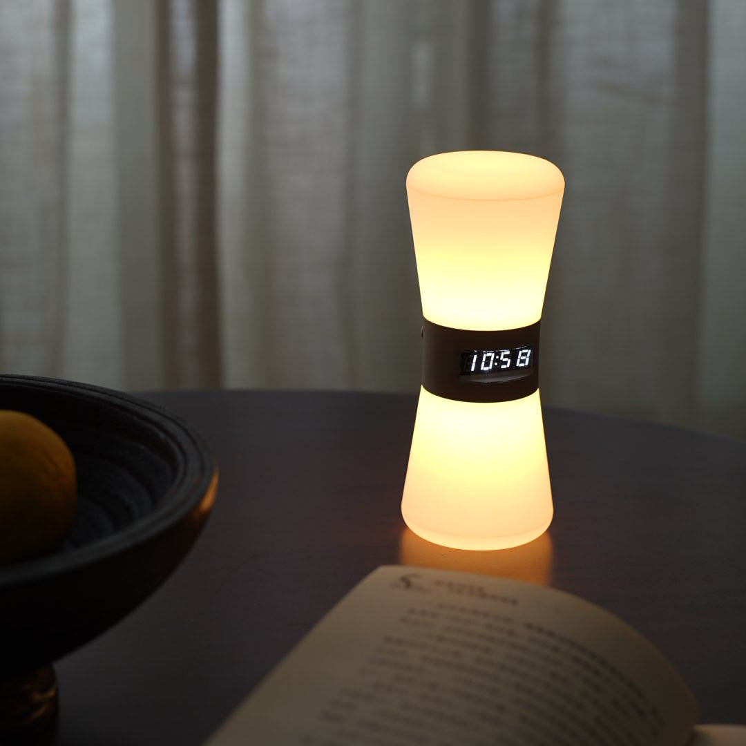 Small White Table Lamp Countdown Gravity Sensor Ambient Hourglass Lamp