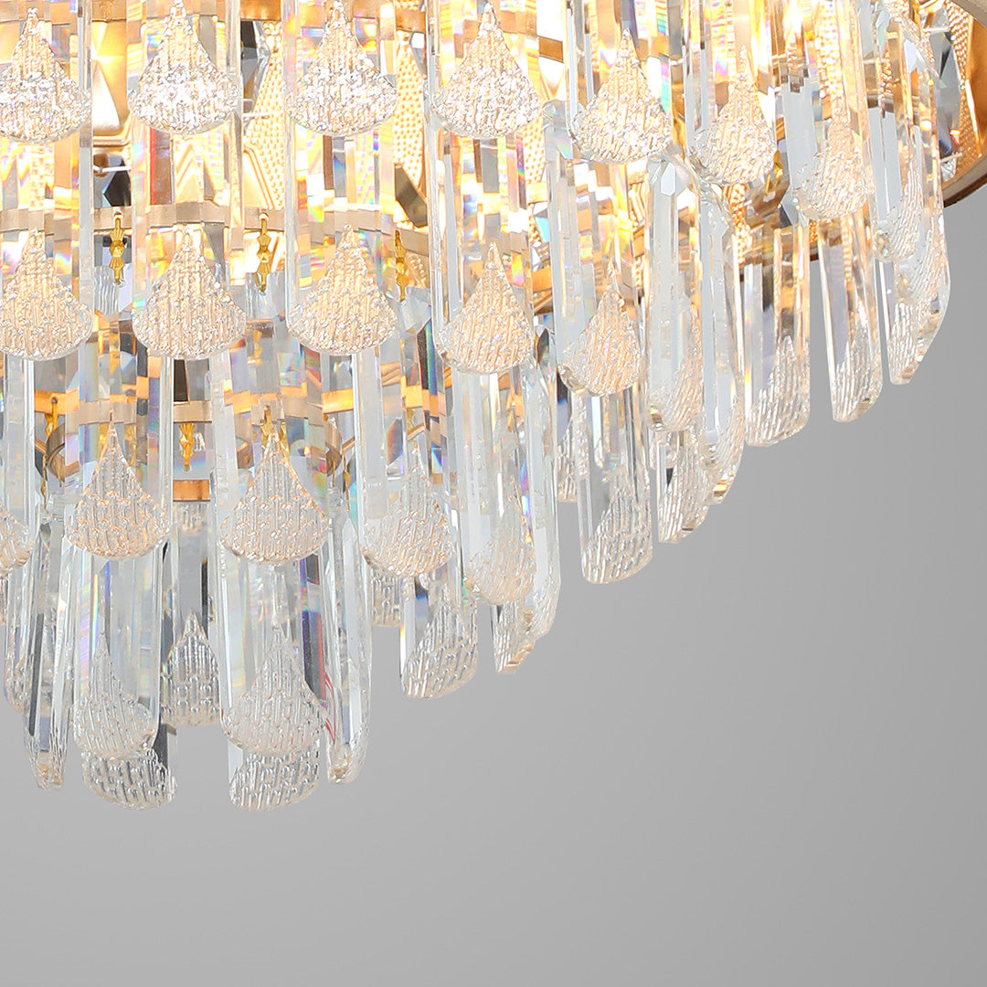 Ceiling Fans with Crystal Lights Luxury Gold Iron with Crystal Pendant