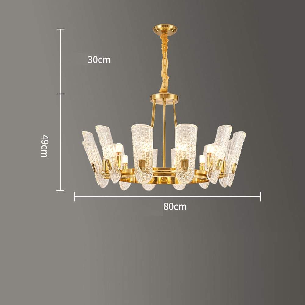 8-light LED Electroplated Metal Glass Gold Classic Chandeliers Ceiling Lights