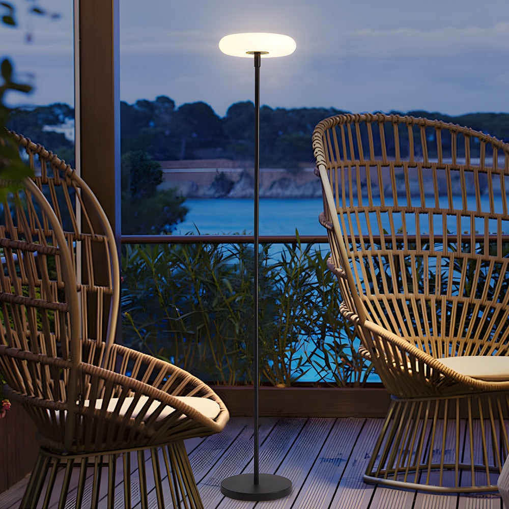 USB Waterproof Solar Halo Floor Lamp Modern Minimalist Outdoor Lighting