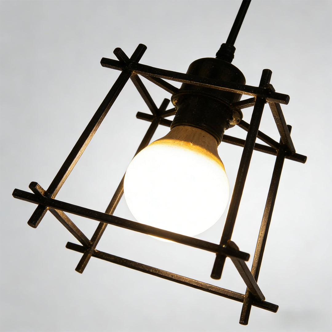 Cage Pandant Light Black Industrial Wire Lantern Ceiling Light