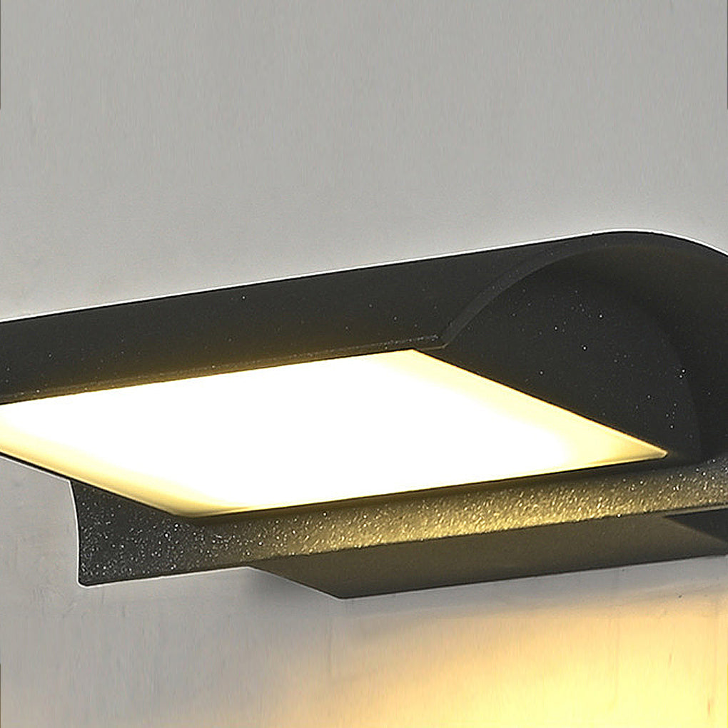 [Open-Box]Curved Outdoor Waterproof LED Black Modern Minimalist Wall Lamp Exterior Lighting