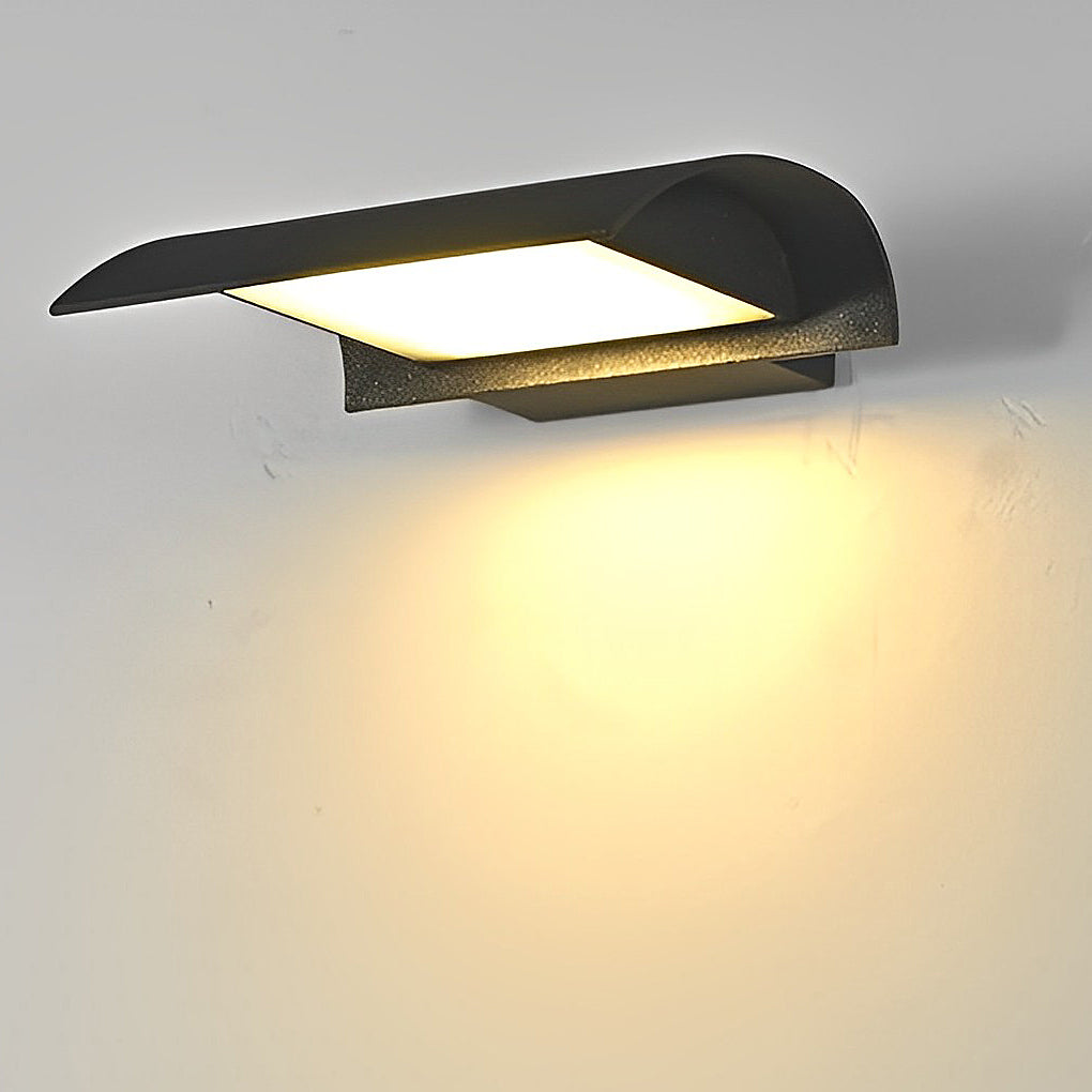[Open-Box]Curved Outdoor Waterproof LED Black Modern Minimalist Wall Lamp Exterior Lighting
