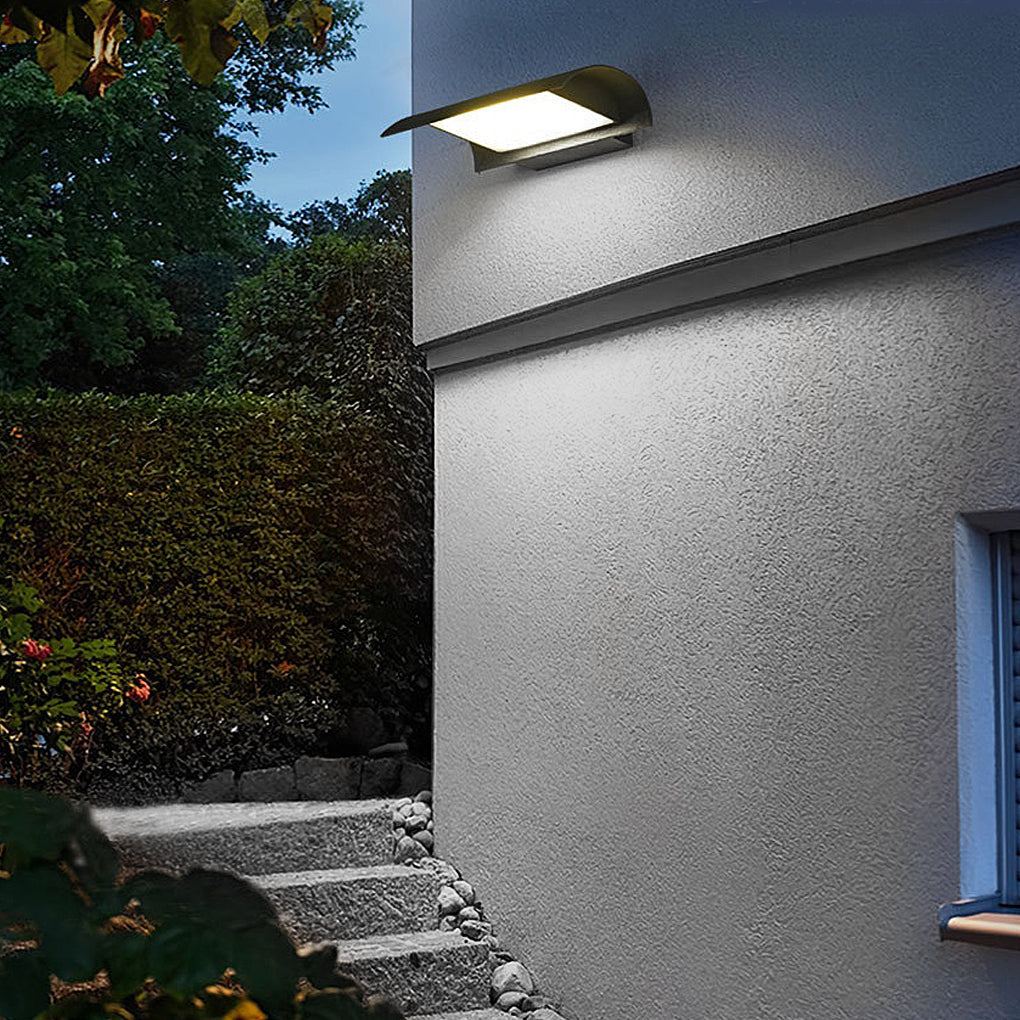 [Open-Box]Curved Outdoor Waterproof LED Black Modern Minimalist Wall Lamp Exterior Lighting