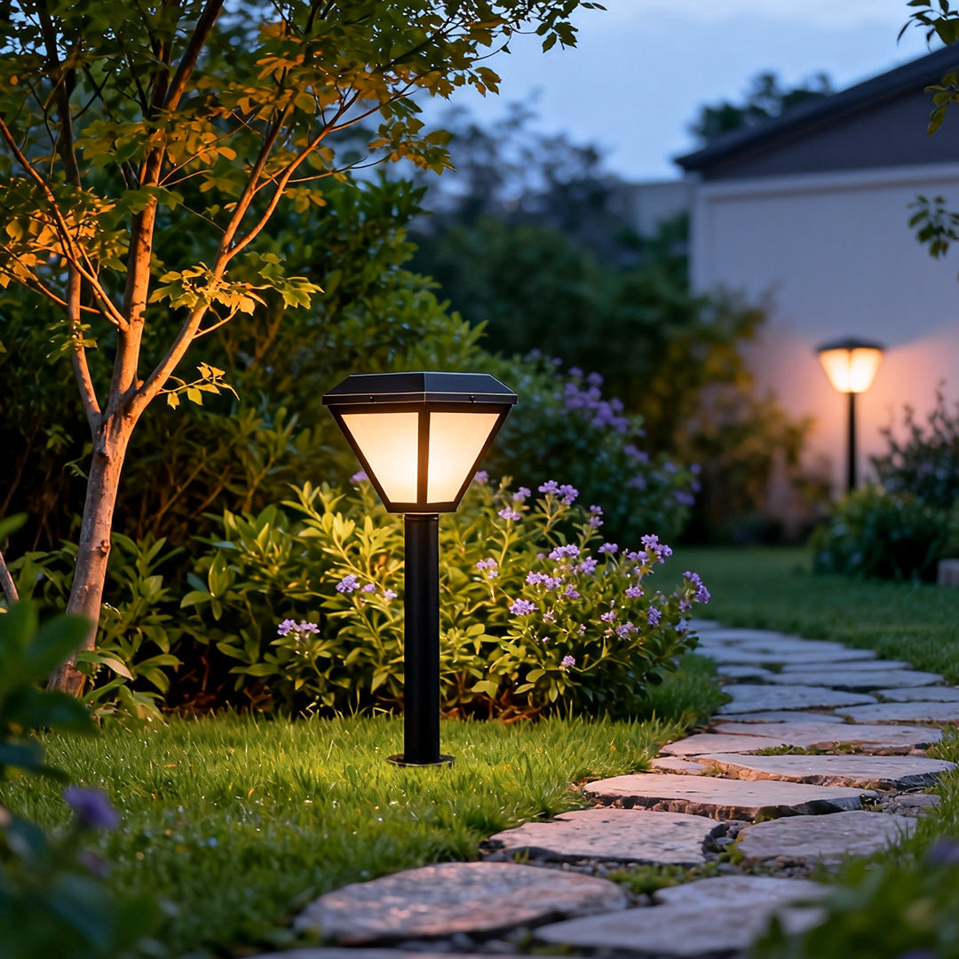 Solar Bollard Path Lights LED Outdoor Landscape Stake Light