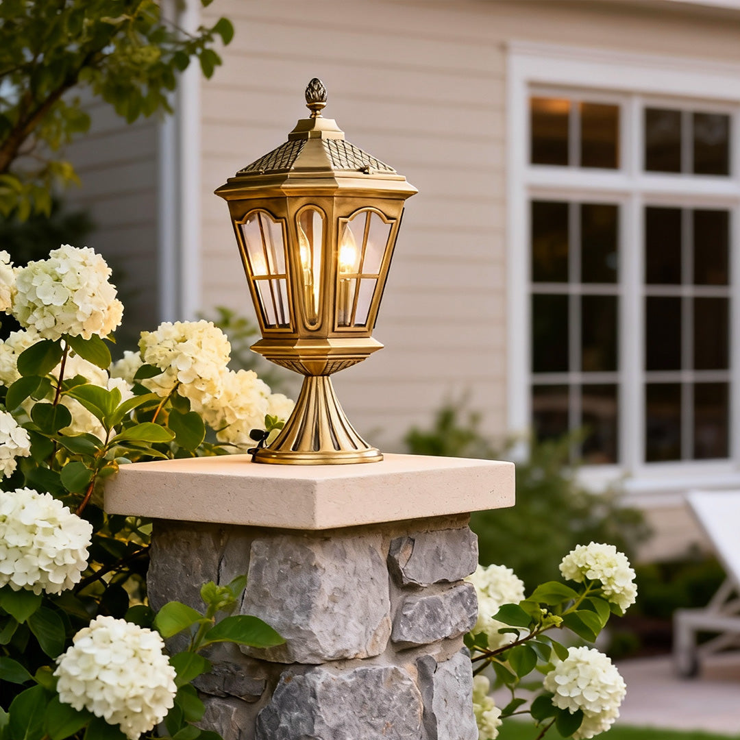 Exterior Pillar Mount Lights European Style Landscape Lamp