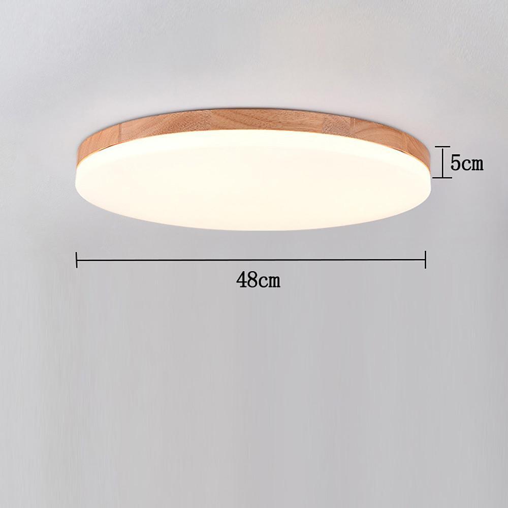 Circular Minimalist Flush Mount Light Wood Acrylic LED Ceiling Lights