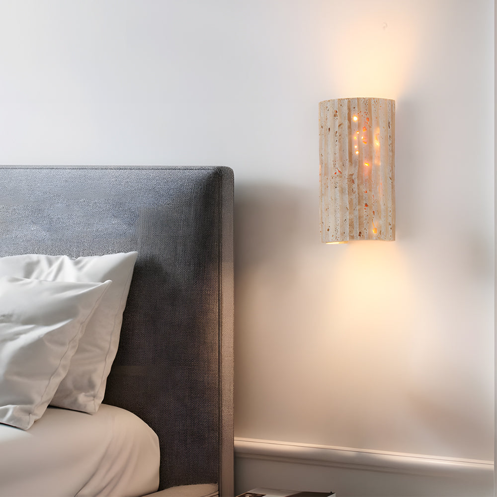Rectangular Indoor Wall Sconces With Up And Down Lighting Modern Minimalist Faux Alabaster