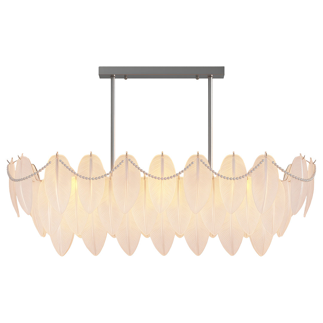 Feathers Chandelier Modern Full-Copper Pearl Ceiling Light