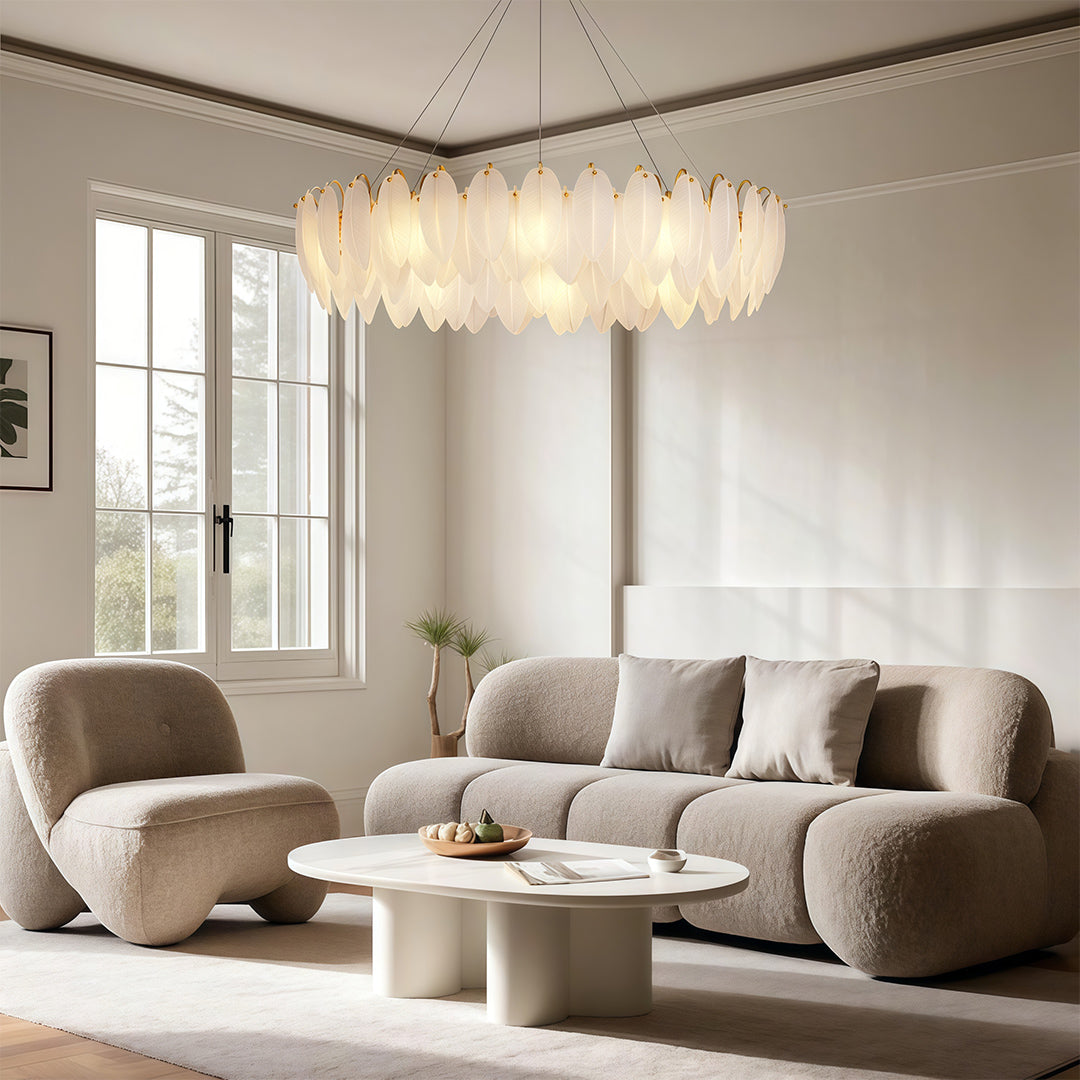 Feather Chandeliers Modern Luxury Glass Ceiling Light