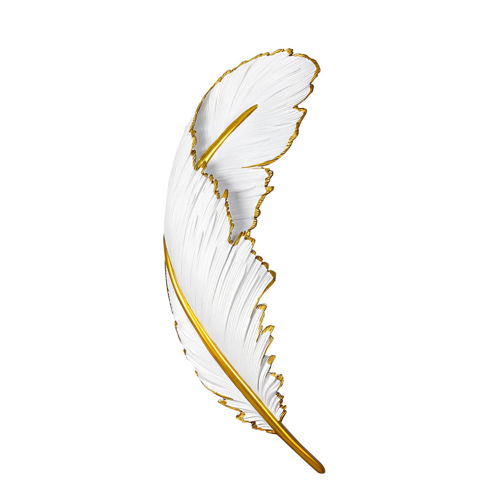 Feather LED Wall Lamp Modern White Decorative Resin Light