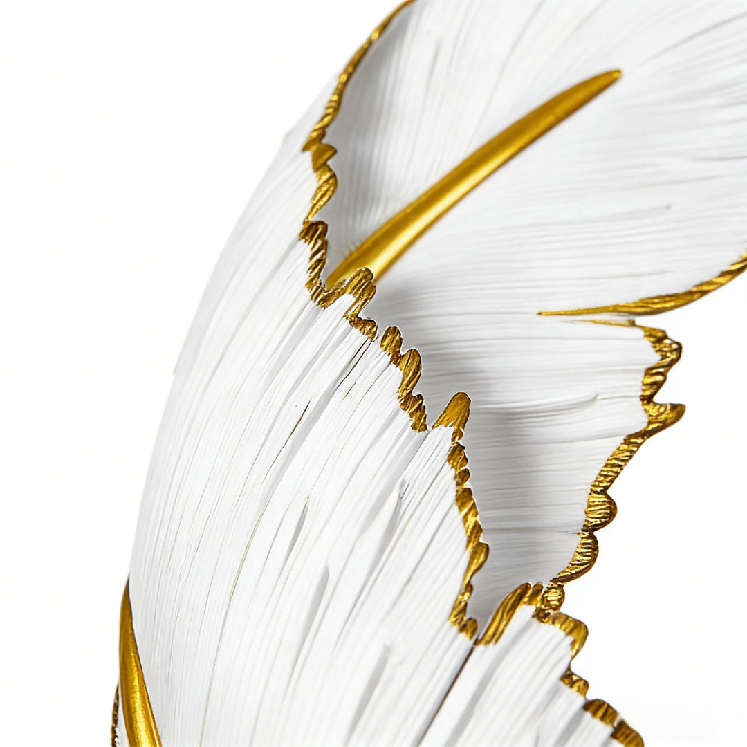 Feather LED Wall Lamp Modern White Decorative Resin Light