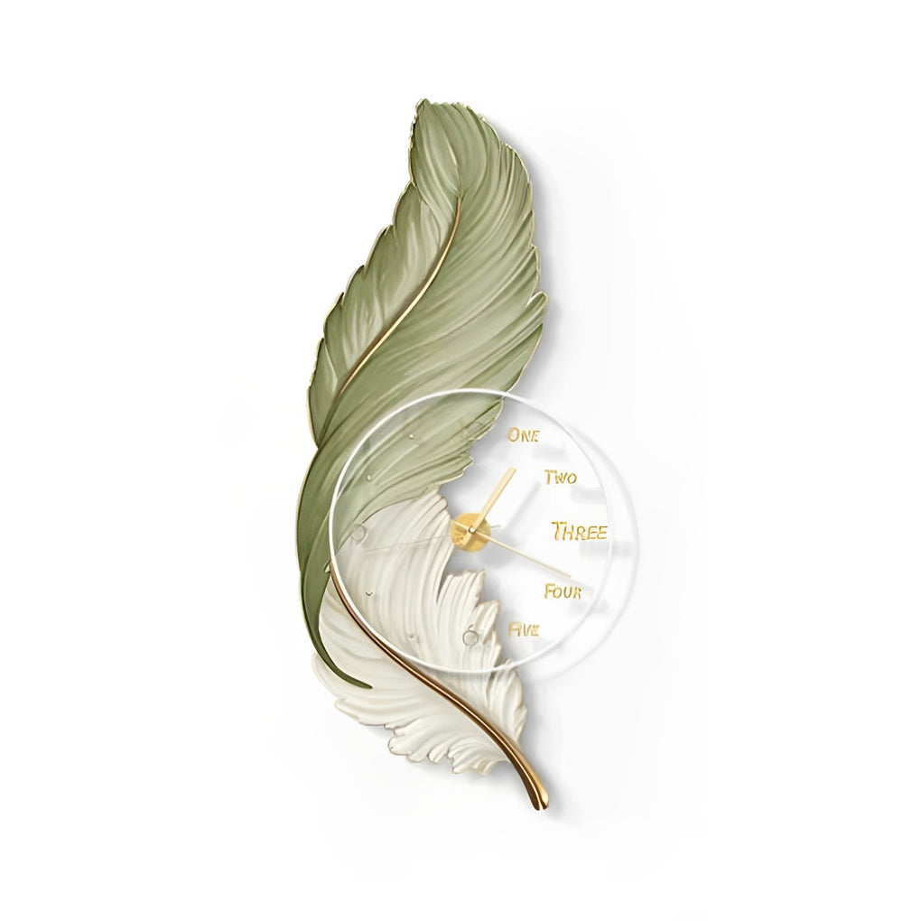 Feather LED Wall Lamp USB Rechargeable Acrylic Round Clock Light
