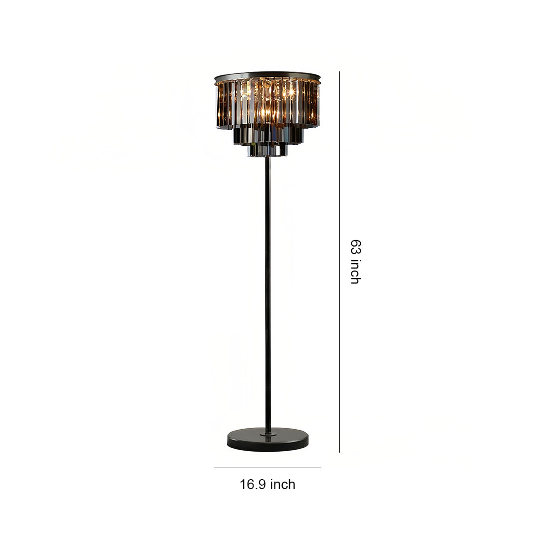Floor Crystal Lamp American Glamorous Decorative Standing Luxury Light