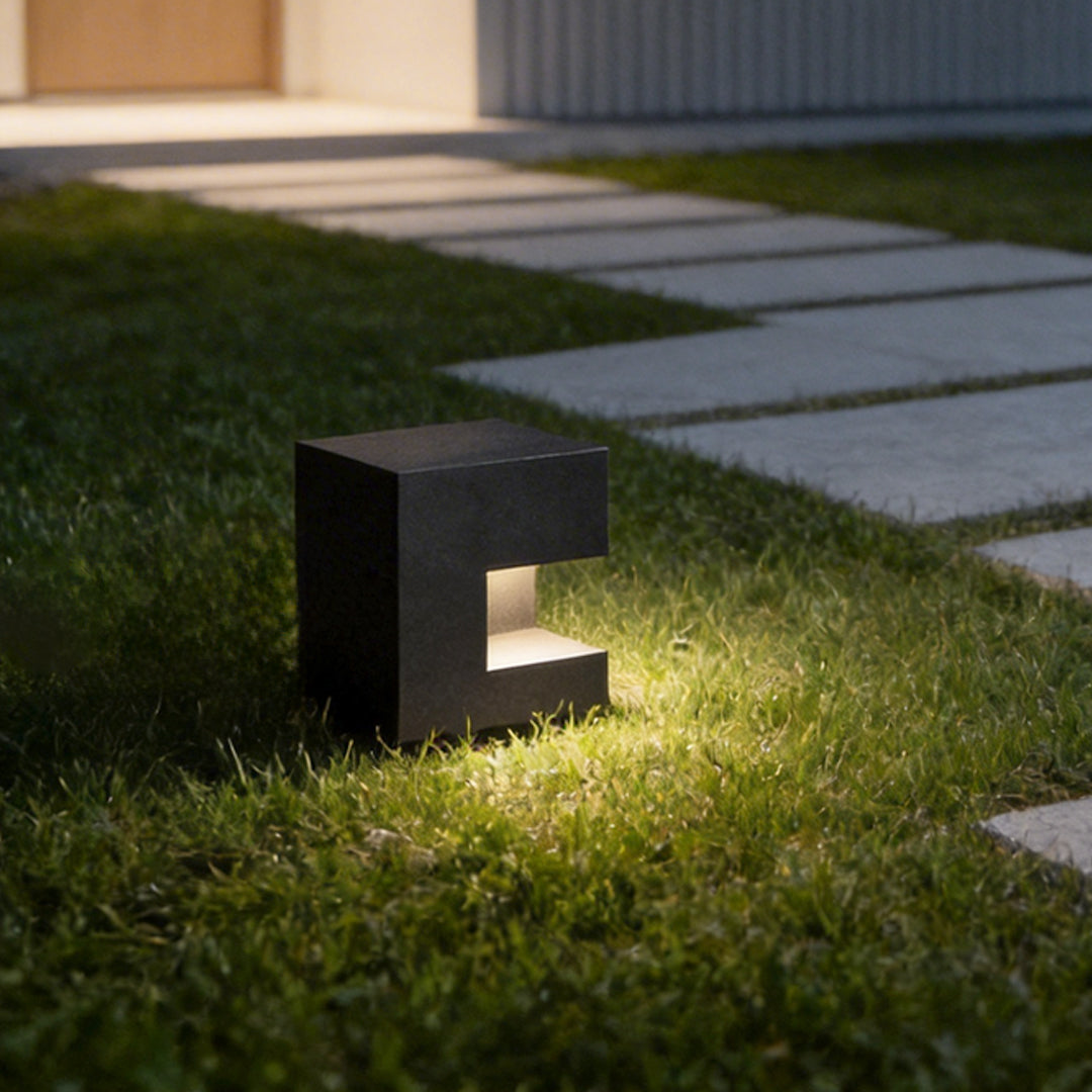 Floor Light Box Streamlined Square Black LED Outdoor Lawn Light