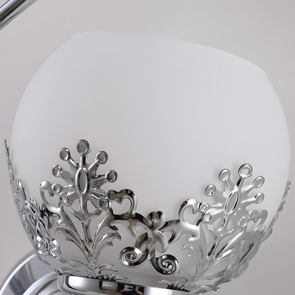 Floral Wall Sconces Retro Dual-Light Glass LED Lighting