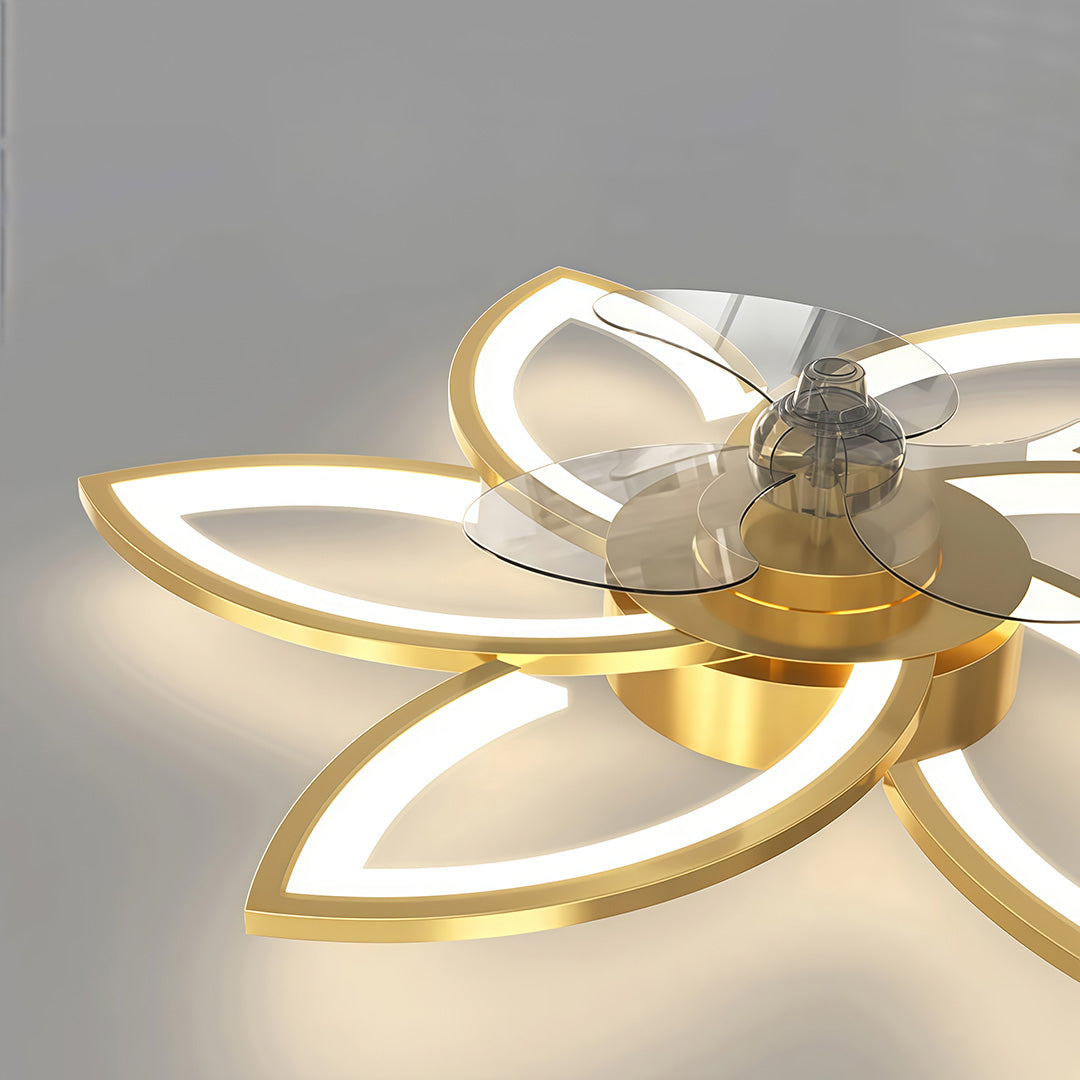 Flower Ceiling Fan with Light Modern Smart Silent LED Light