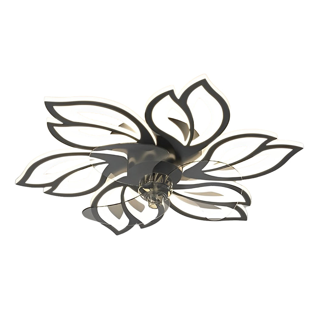 Flower Ceiling Fan with Light Modern Smart Silent LED Light