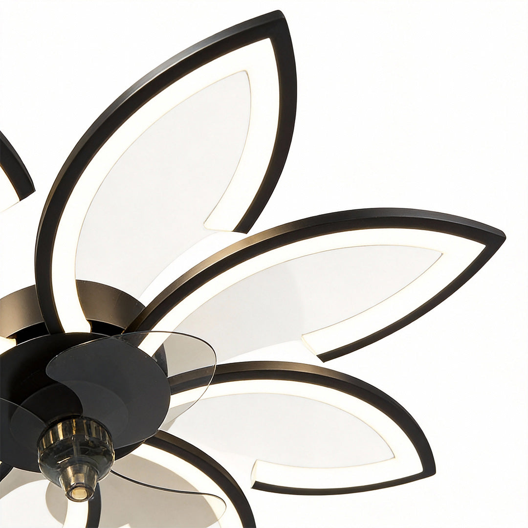 Flower Ceiling Fan with Light Modern Smart Silent LED Light