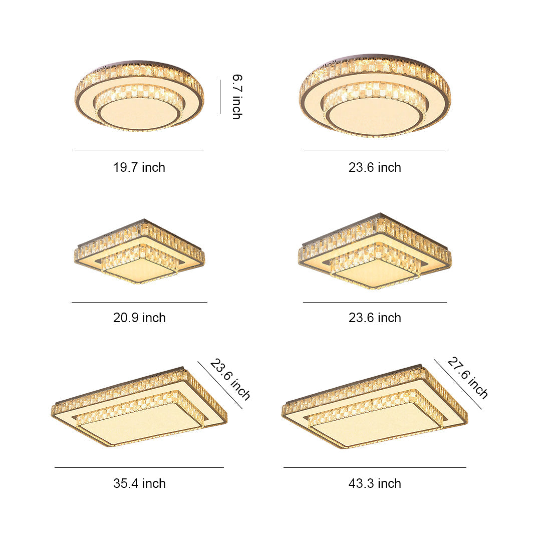 Flush Mount Ceiling LED Light Minimalist Luxury Crystal Lamp
