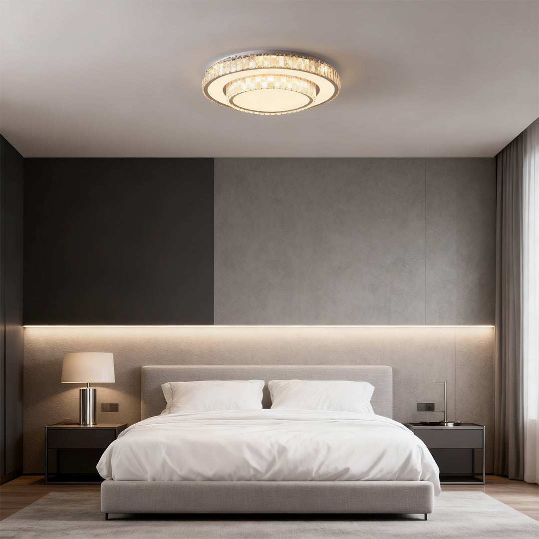 Flush Mount Ceiling LED Light Minimalist Luxury Crystal Lamp