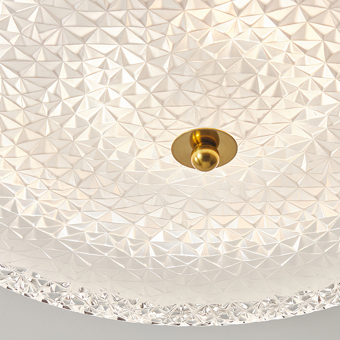 Flush Mount Dome Light American Vintage Ribbed Glass Ceiling Light