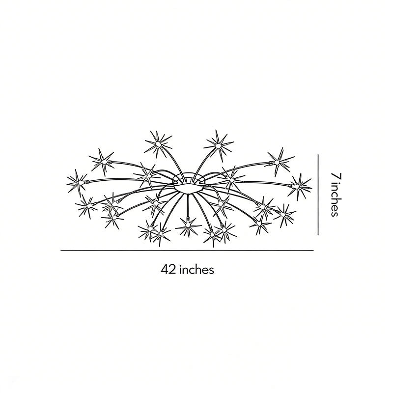 Flush Mount Starburst Light Fixture Modern Firework-Shaped Light